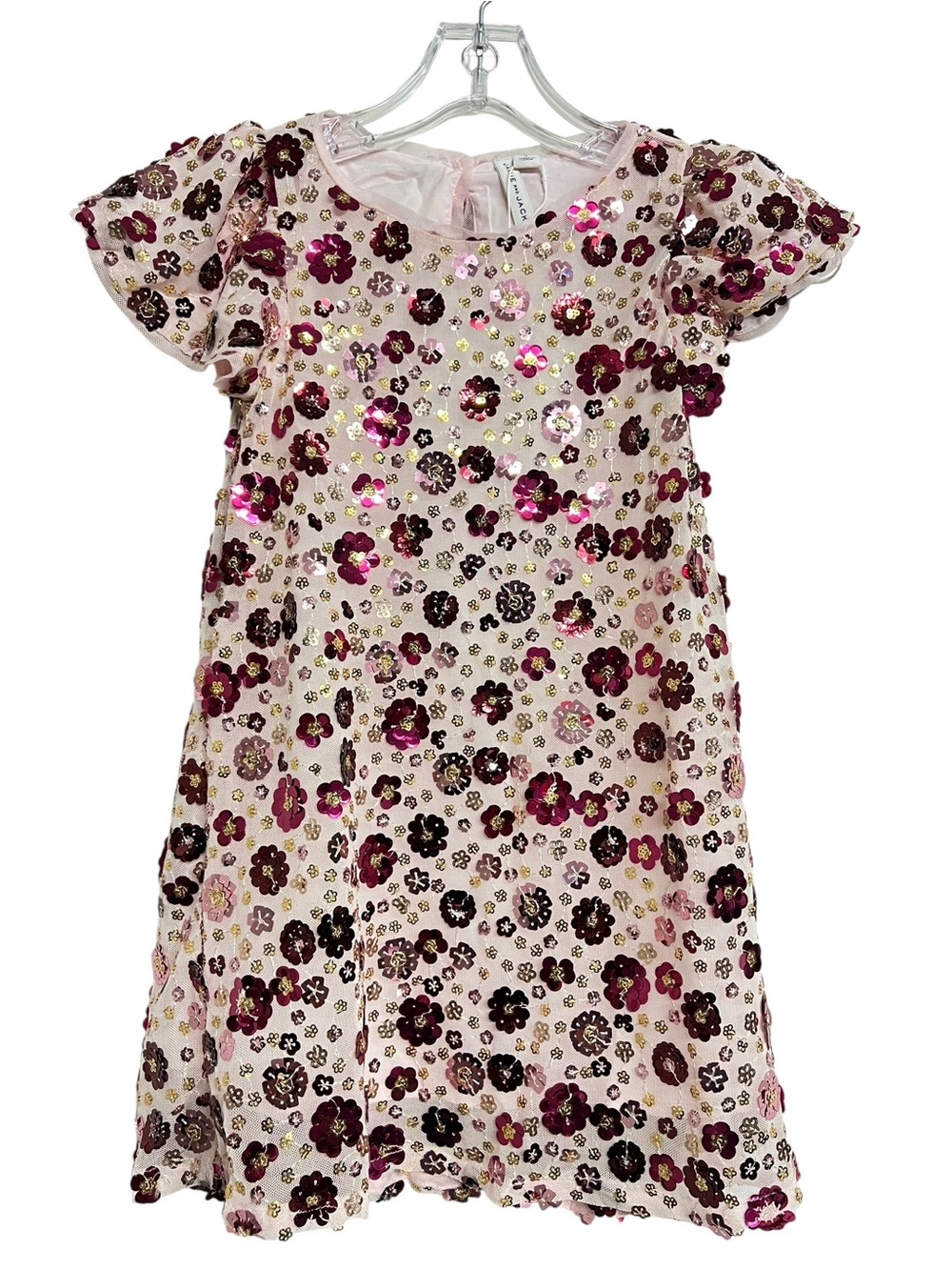 New Janie and Jack Light Pink Sequin Floral Dress Size 5